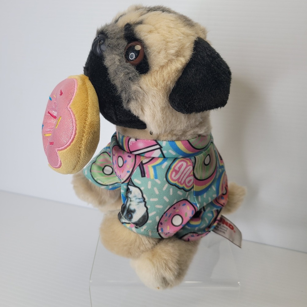 Gund Doug the Pug Plush Toy Tan Donut Shirt Doug Donut 6059396 Stuffed Dog Cute - Picture 2 of 11